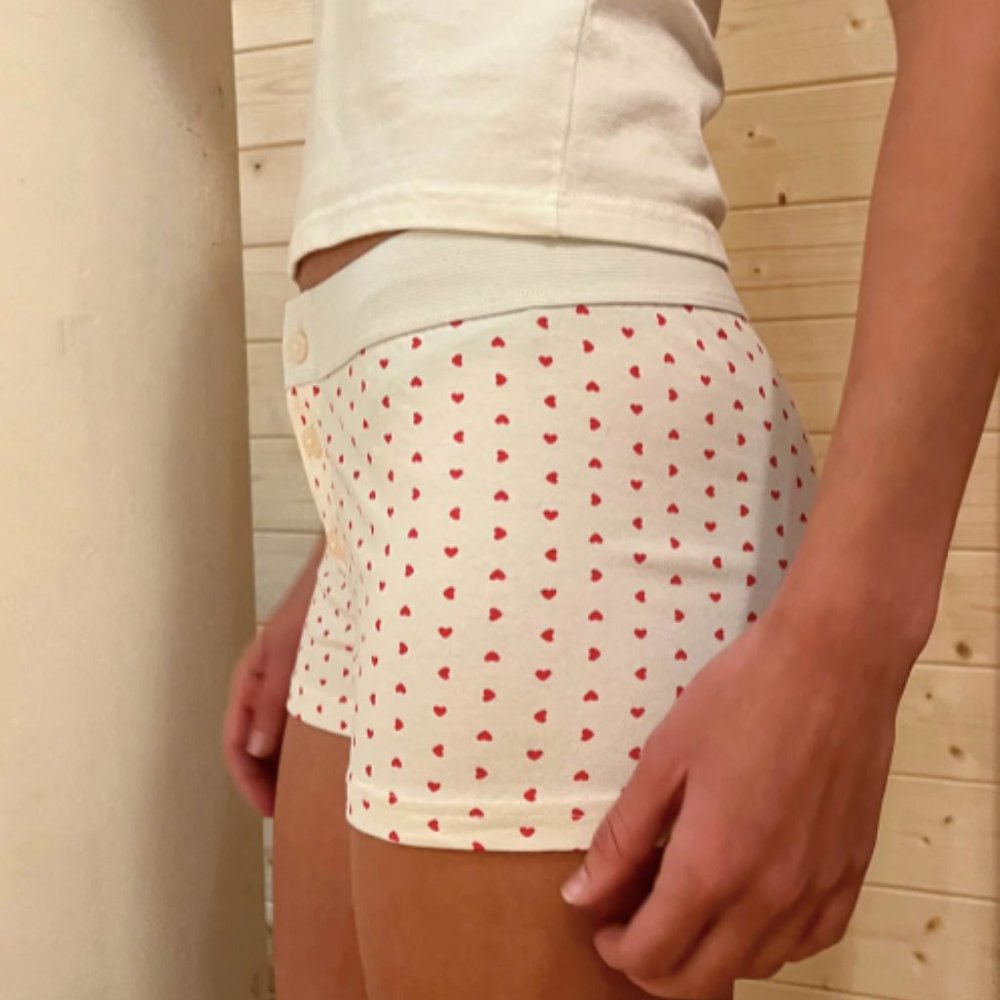 Brandy Melville Heart Pattern Boy Shorts - Picture 3 of 5